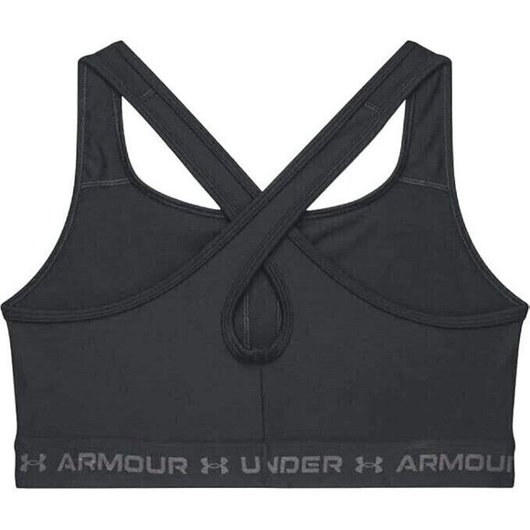 Under Armour Crossback Mid Impact Sports Bra Small Jet Black Women’s Size XL - Picture 2 of 6